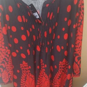 Red & BLACK blouse with tags